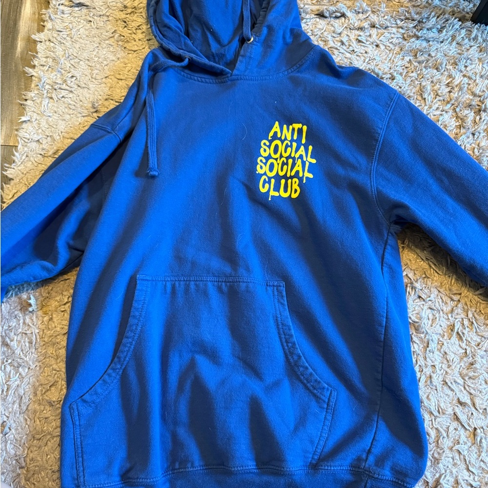 Away Blue Hoodie with Yellow Print